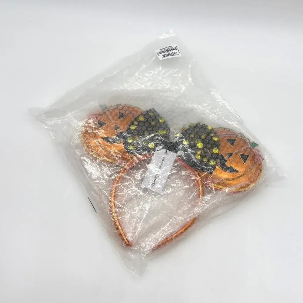 Baublebar Disney Orange Minnie Mouse Jack O Lantern Pumpkin Headband Ears NEW
